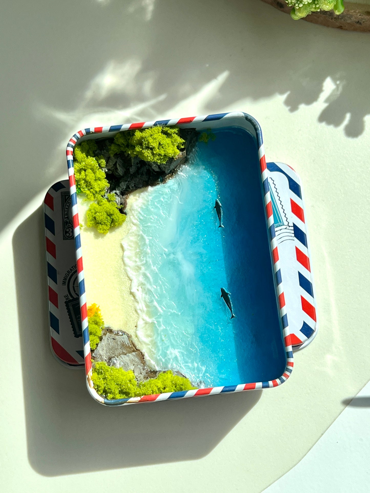 Tropical Island Miniature Epoxy Resin Art Hand-made Display Memorial Gift