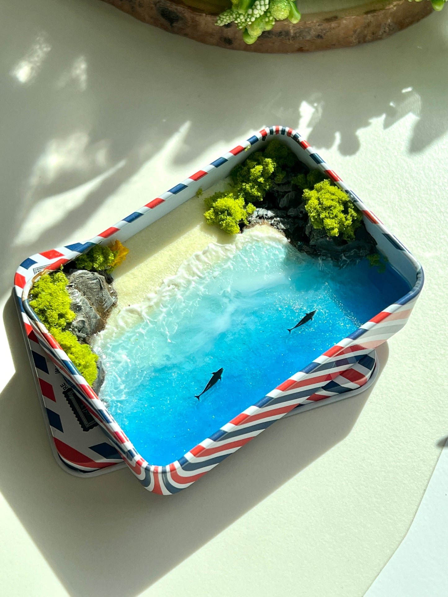 Tropical Island Miniature Epoxy Resin Art Hand-made Display Memorial Gift