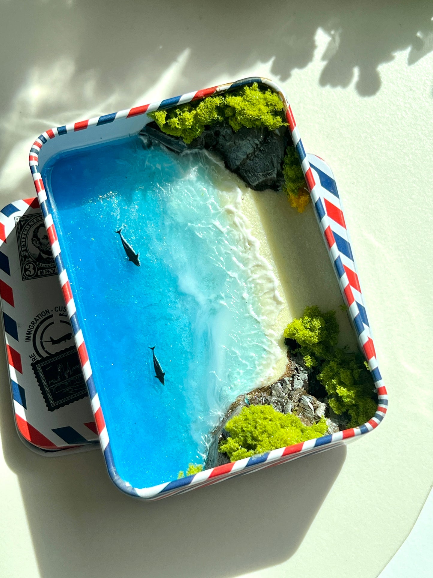 Tropical Island Miniature Epoxy Resin Art Hand-made Display Memorial Gift