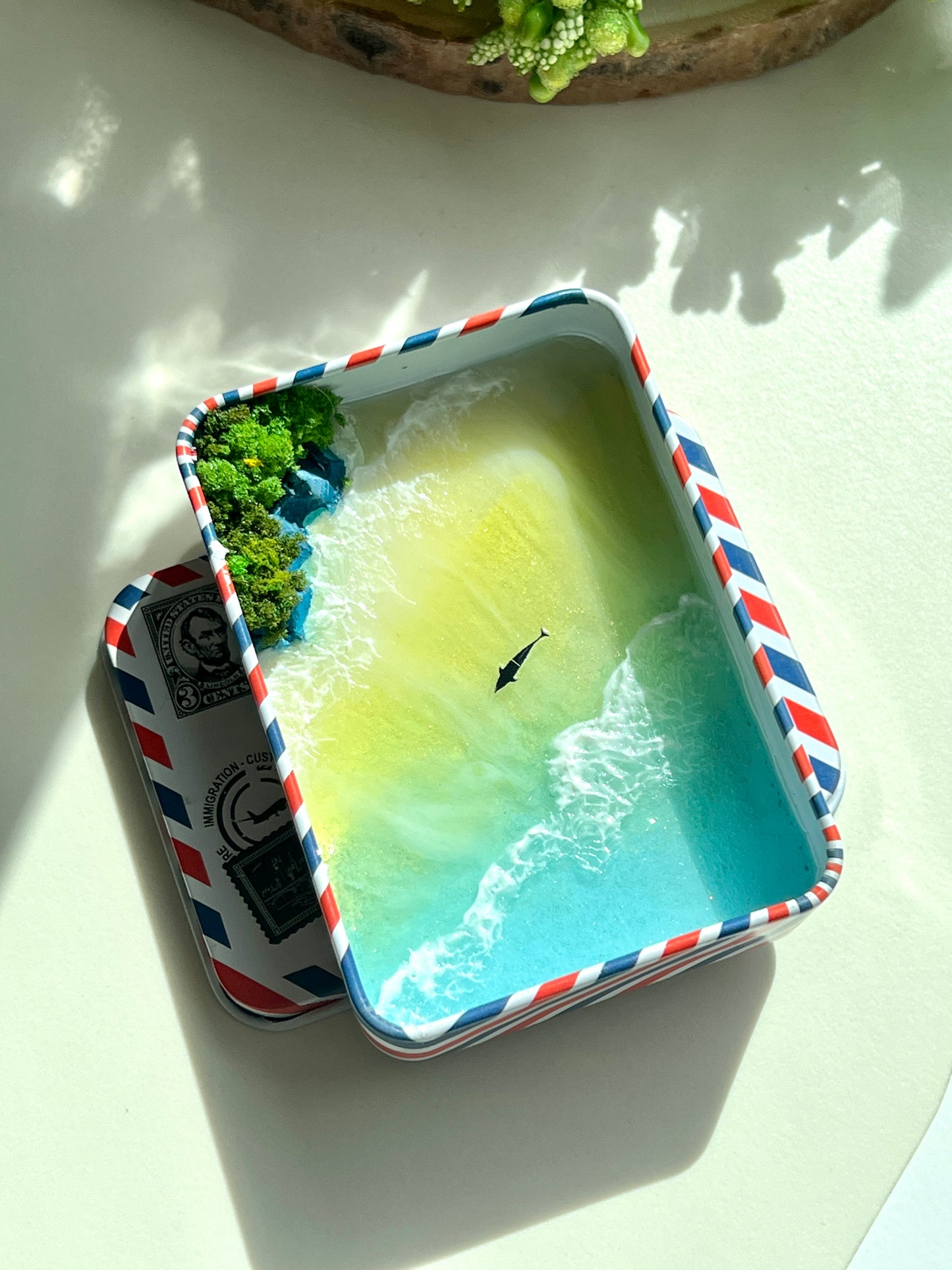 Tropical Island Miniature Epoxy Resin Art Hand-made Display Memorial Gift