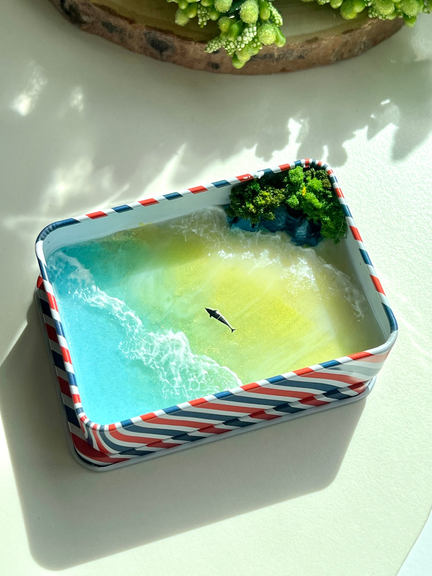 Tropical Island Miniature Epoxy Resin Art Hand-made Display Memorial Gift