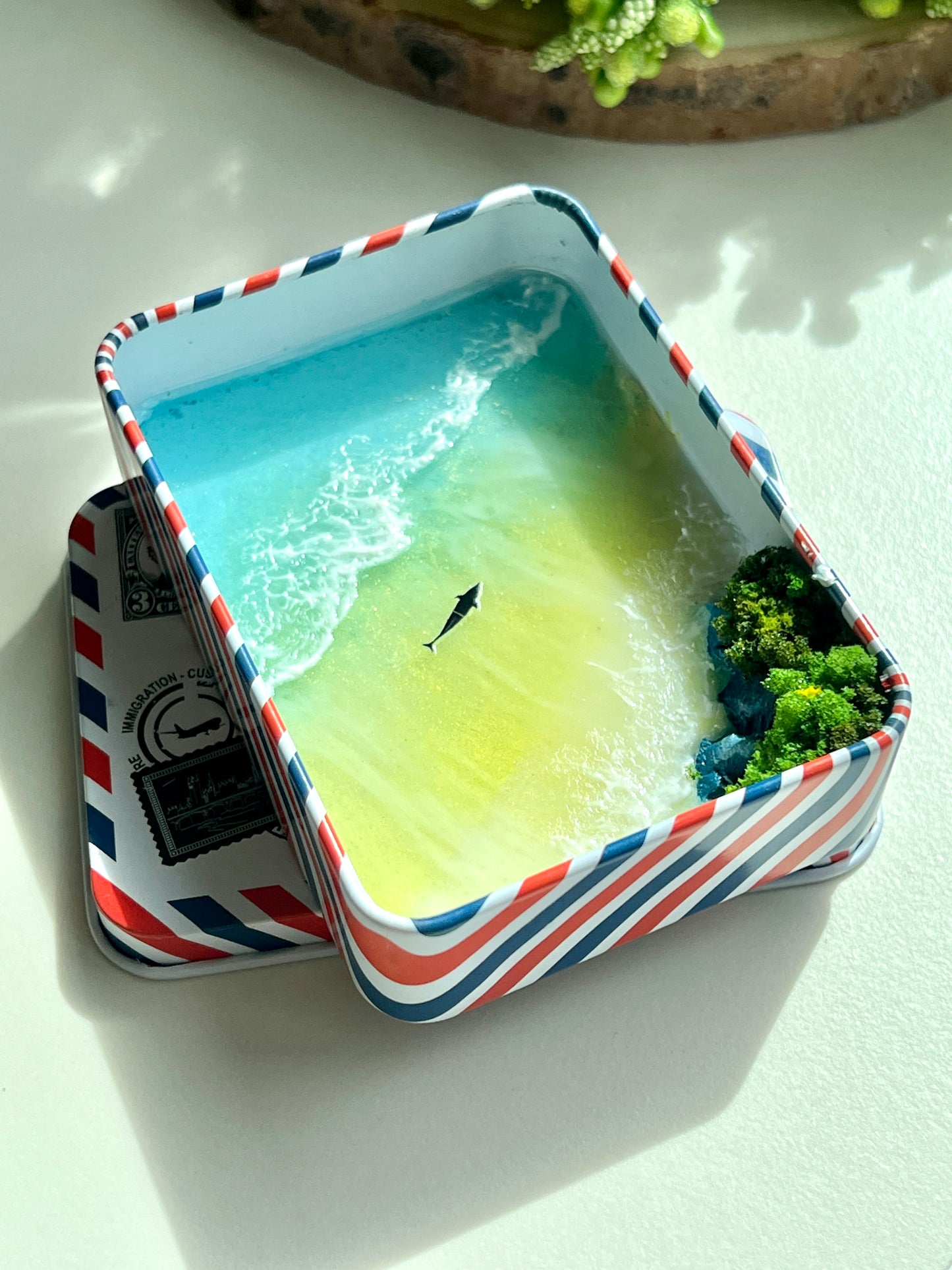 Tropical Island Miniature Epoxy Resin Art Hand-made Display Memorial Gift