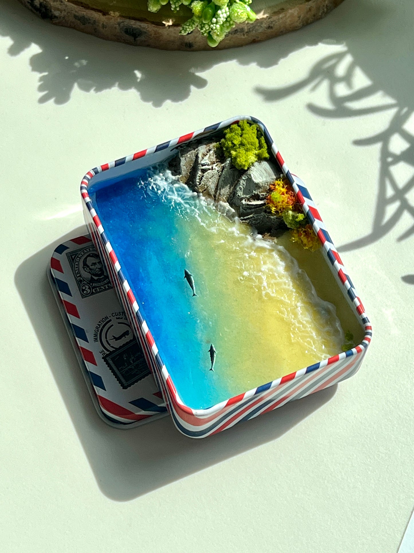 Tropical Island Miniature Epoxy Resin Art Hand-made Display Memorial Gift