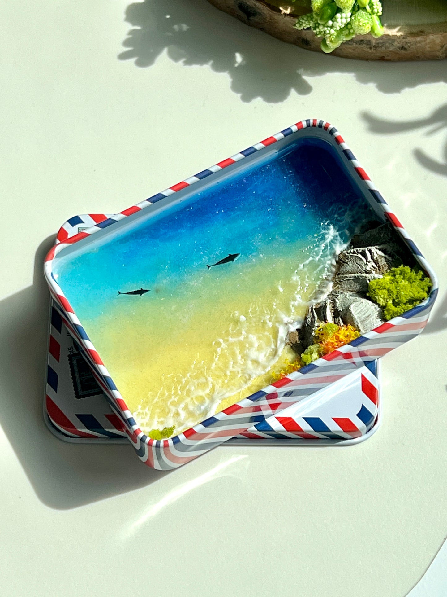 Tropical Island Miniature Epoxy Resin Art Hand-made Display Memorial Gift