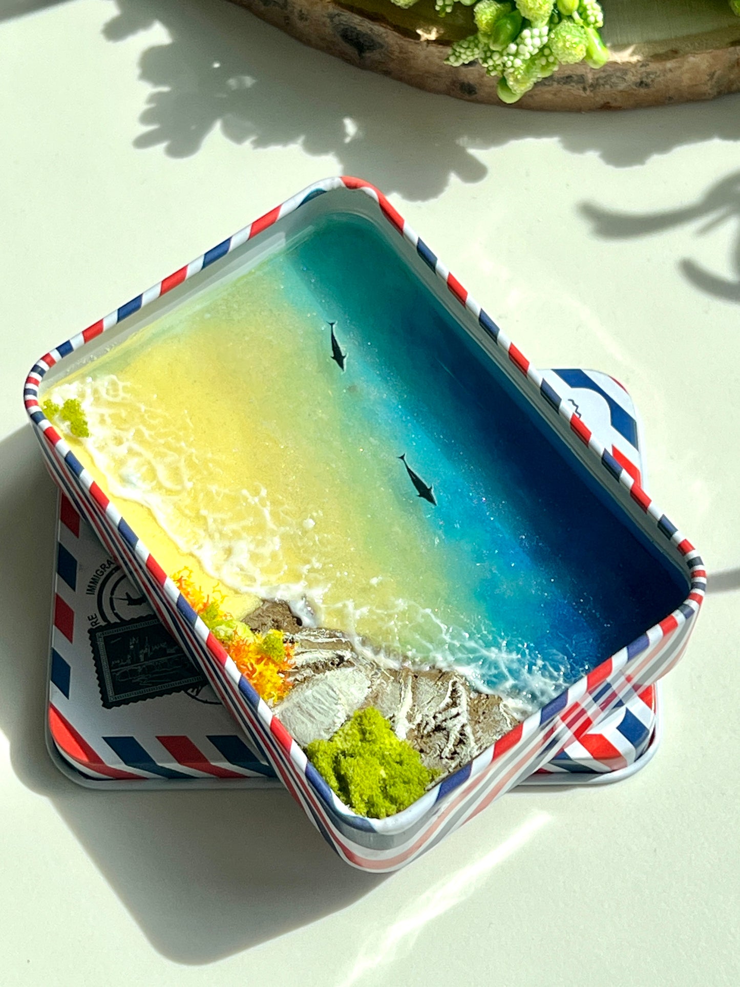 Tropical Island Miniature Epoxy Resin Art Hand-made Display Memorial Gift