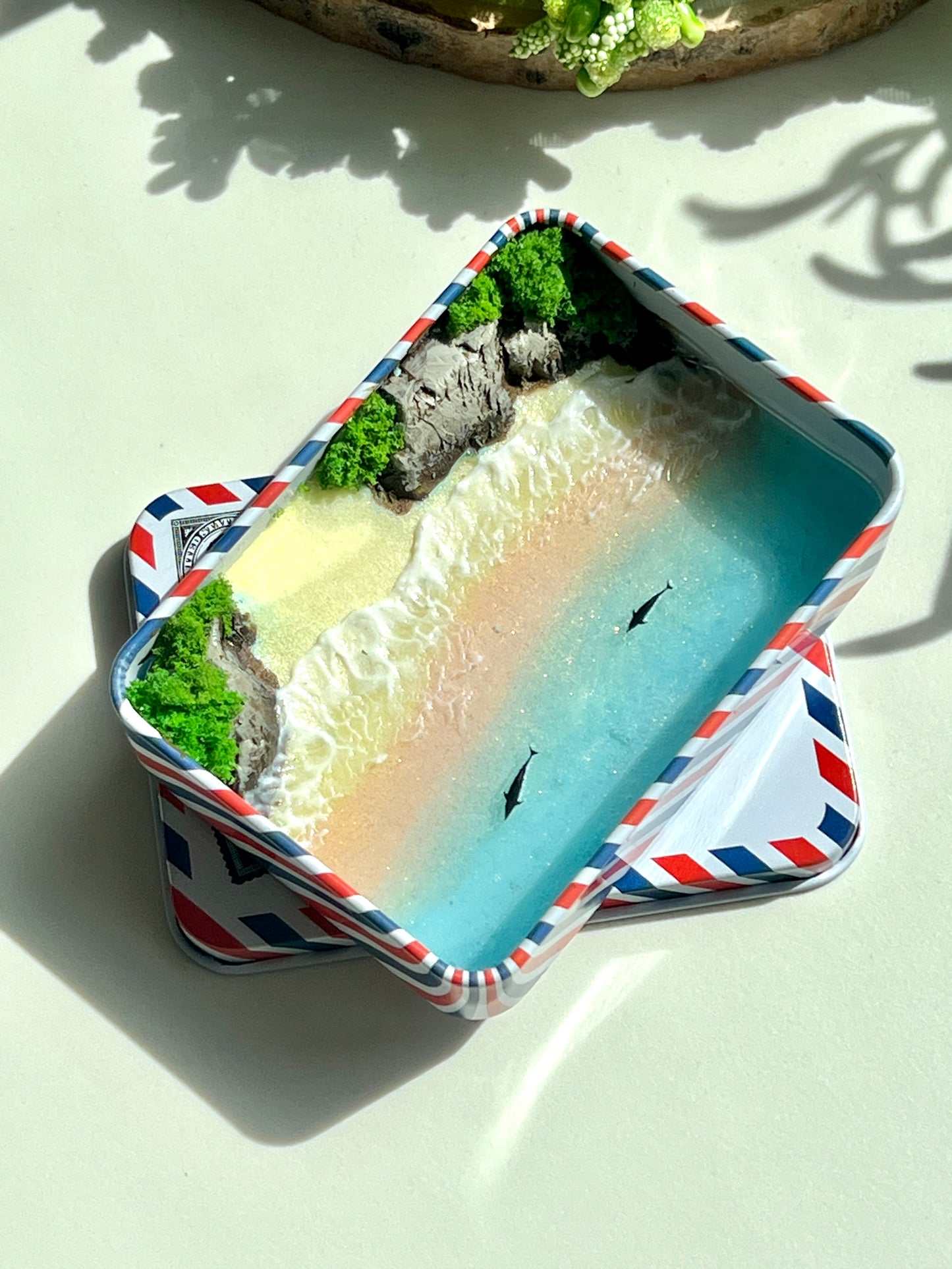 Tropical Island Miniature Epoxy Resin Art Hand-made Display Memorial Gift