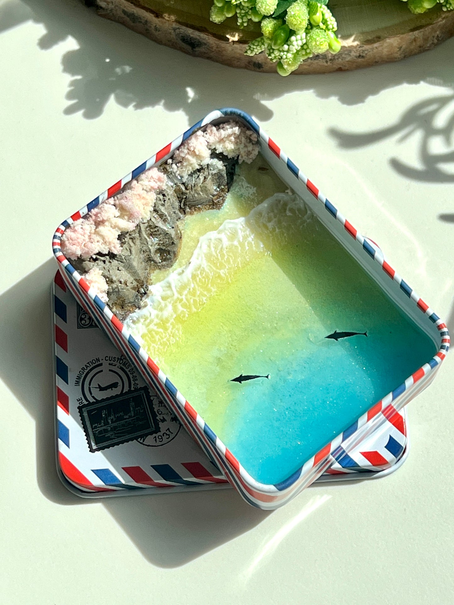 Tropical Island Miniature Epoxy Resin Art Hand-made Display Memorial Gift
