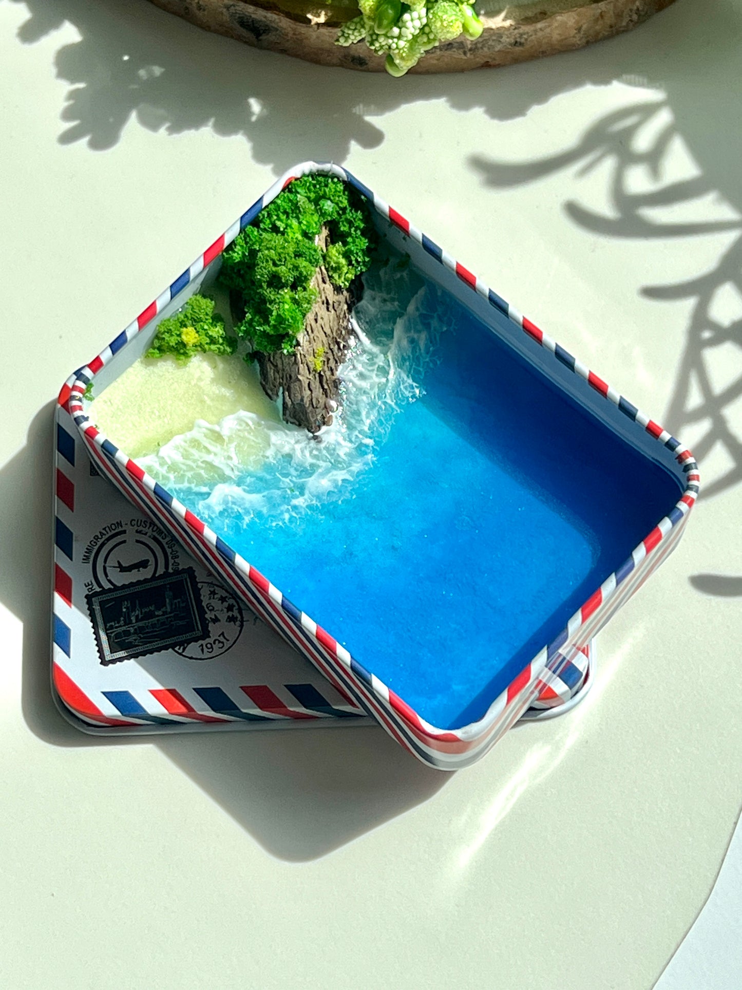 Tropical Island Miniature Epoxy Resin Art Hand-made Display Memorial Gift