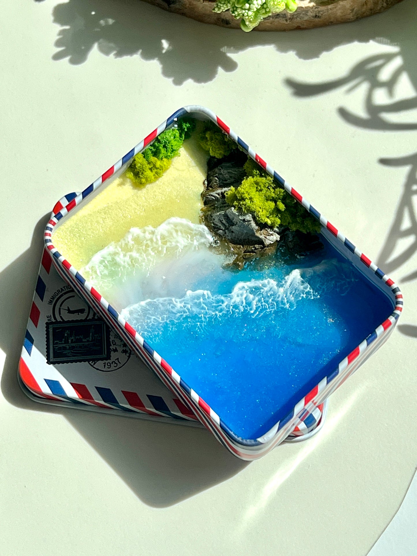 Tropical Island Miniature Epoxy Resin Art Hand-made Display Memorial Gift