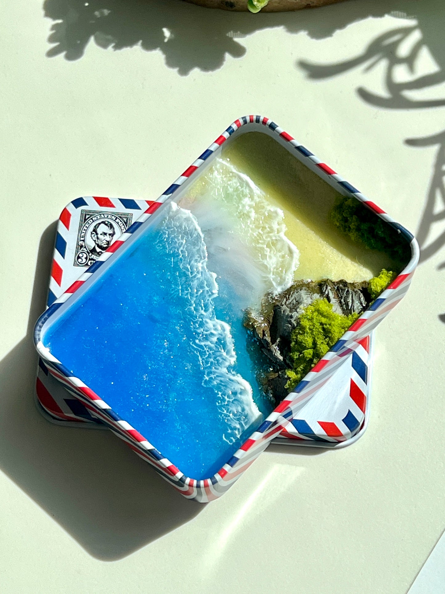 Tropical Island Miniature Epoxy Resin Art Hand-made Display Memorial Gift