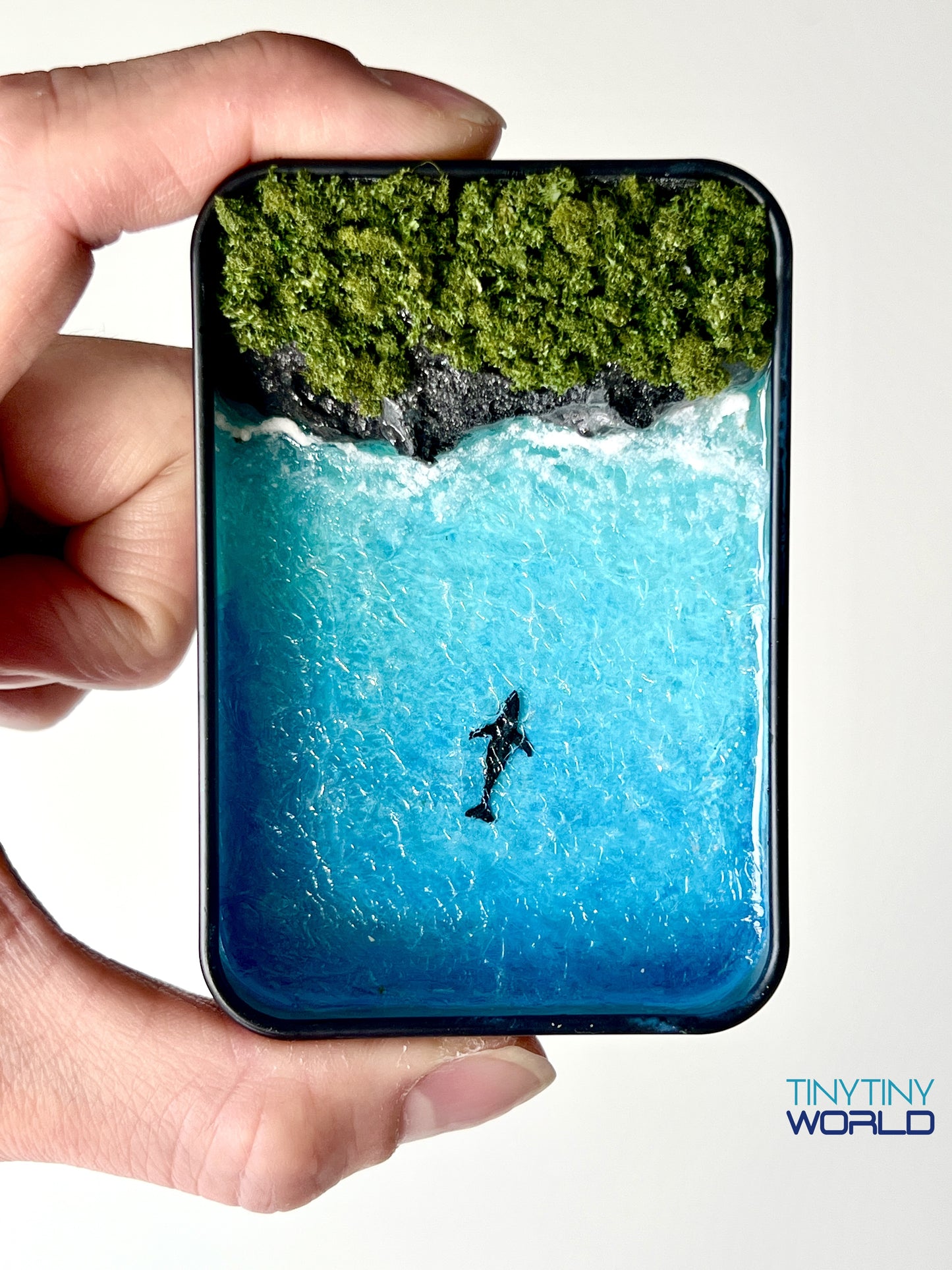 The Coast in the Box Miniature Epoxy Resin Art Ocean Whale Hand-made Gift