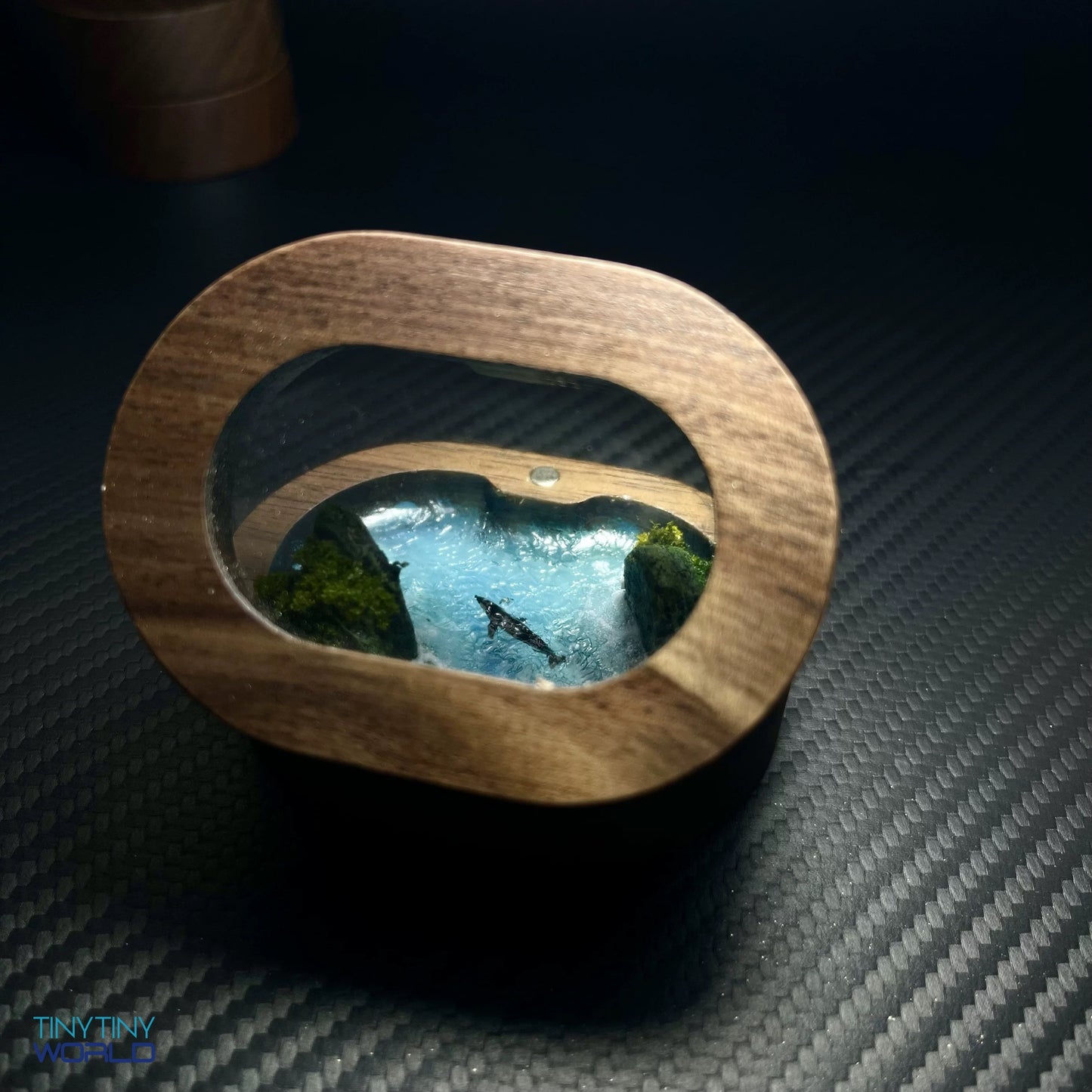 The Ocean in the Wood Engagement Ring Box Realistic Miniature Epoxy Art Gift