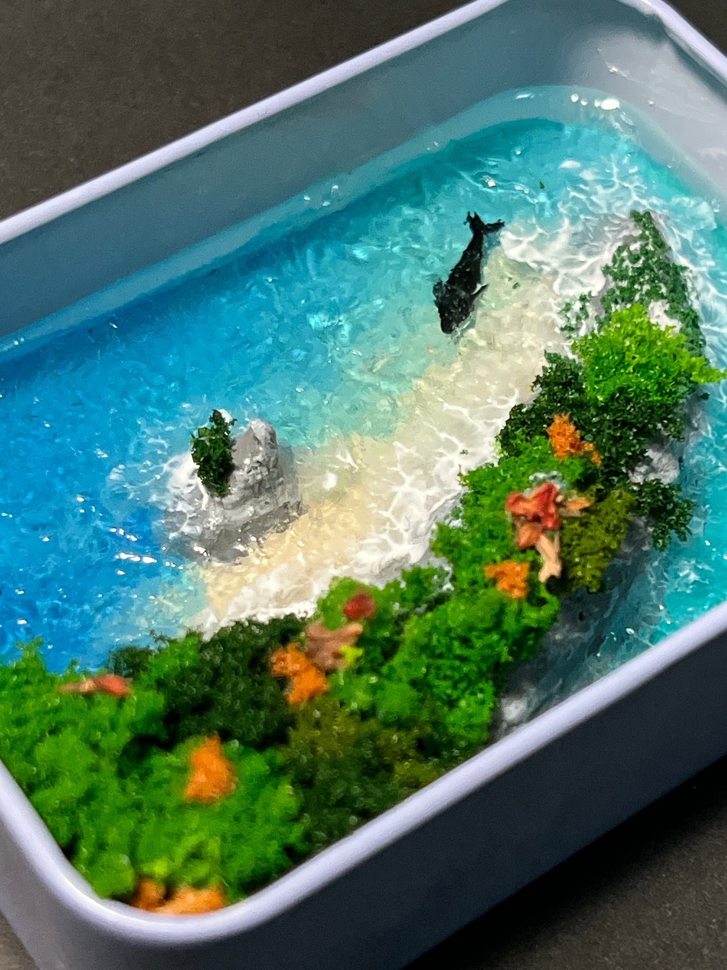 Tropical Island Coast Miniature Epoxy Art Ocean Whale Hand-made Home Decor Gift