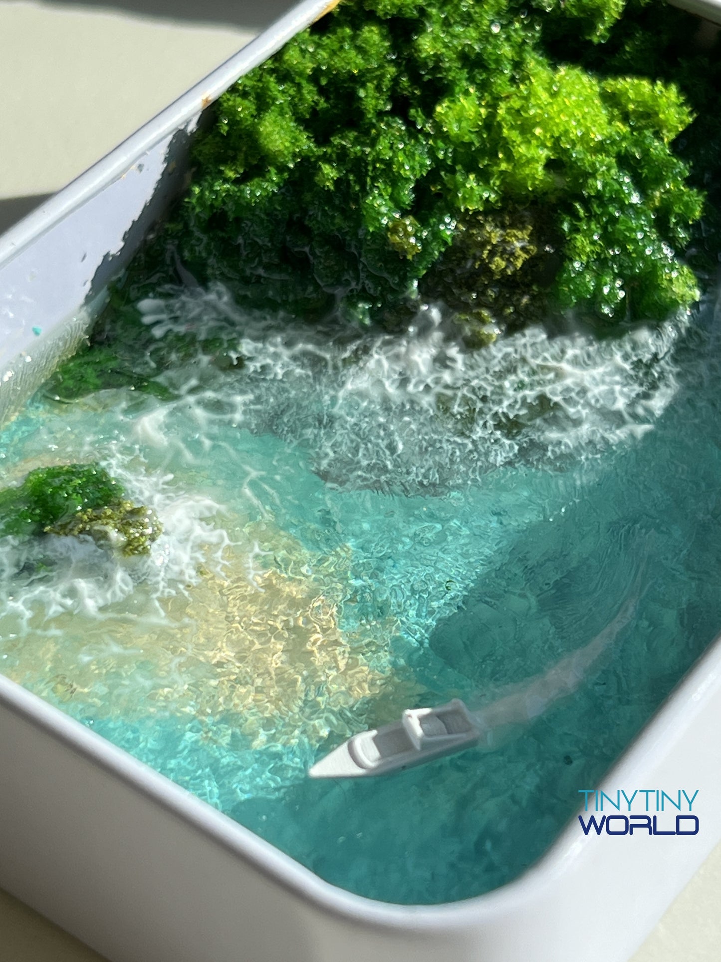 Tropical Island Coast Miniature Epoxy Resin Art Ocean Display Handcraft Memorial Gift