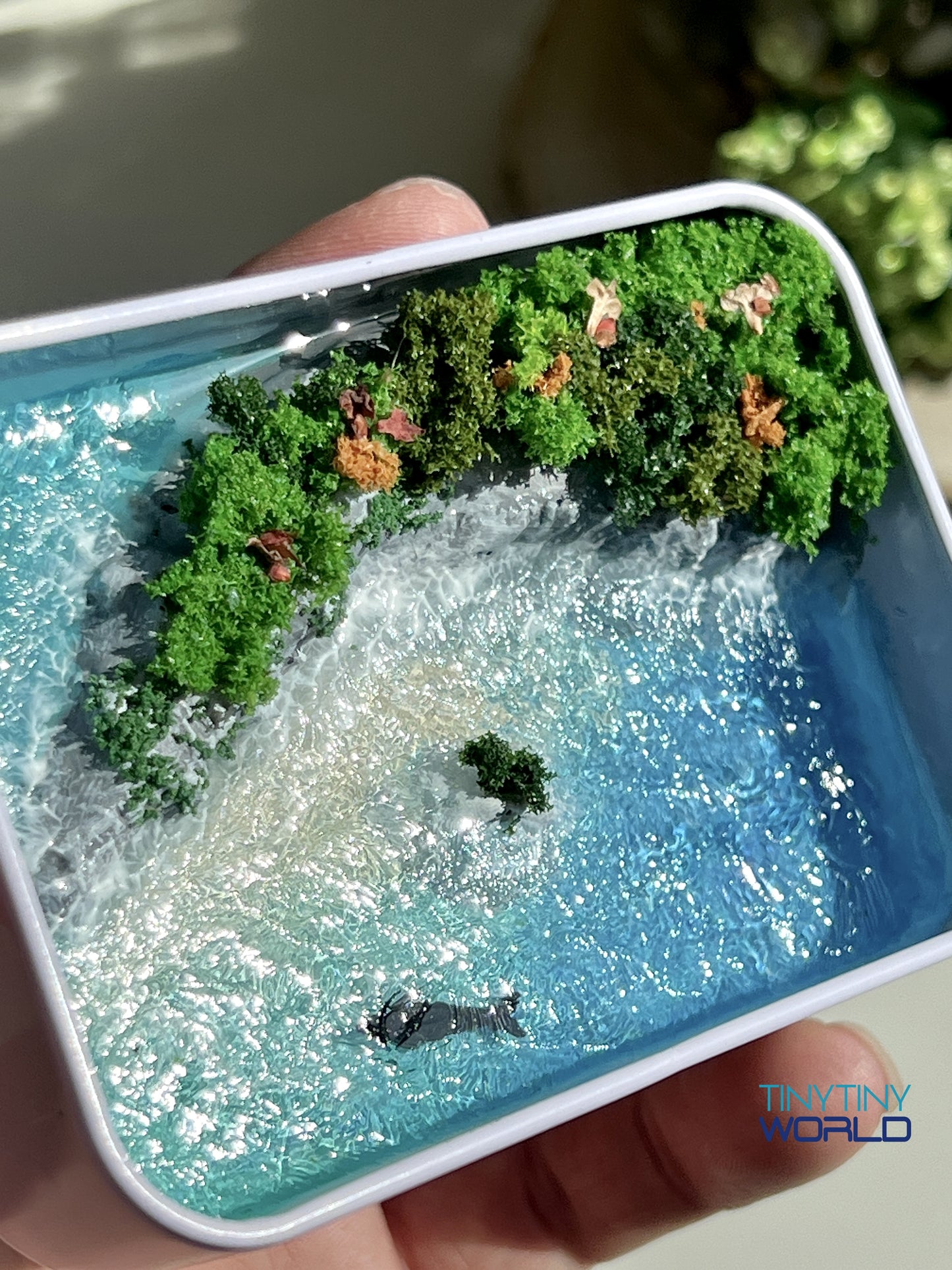 Tropical Island Coast Miniature Epoxy Art Ocean Whale Hand-made Home Decor Gift