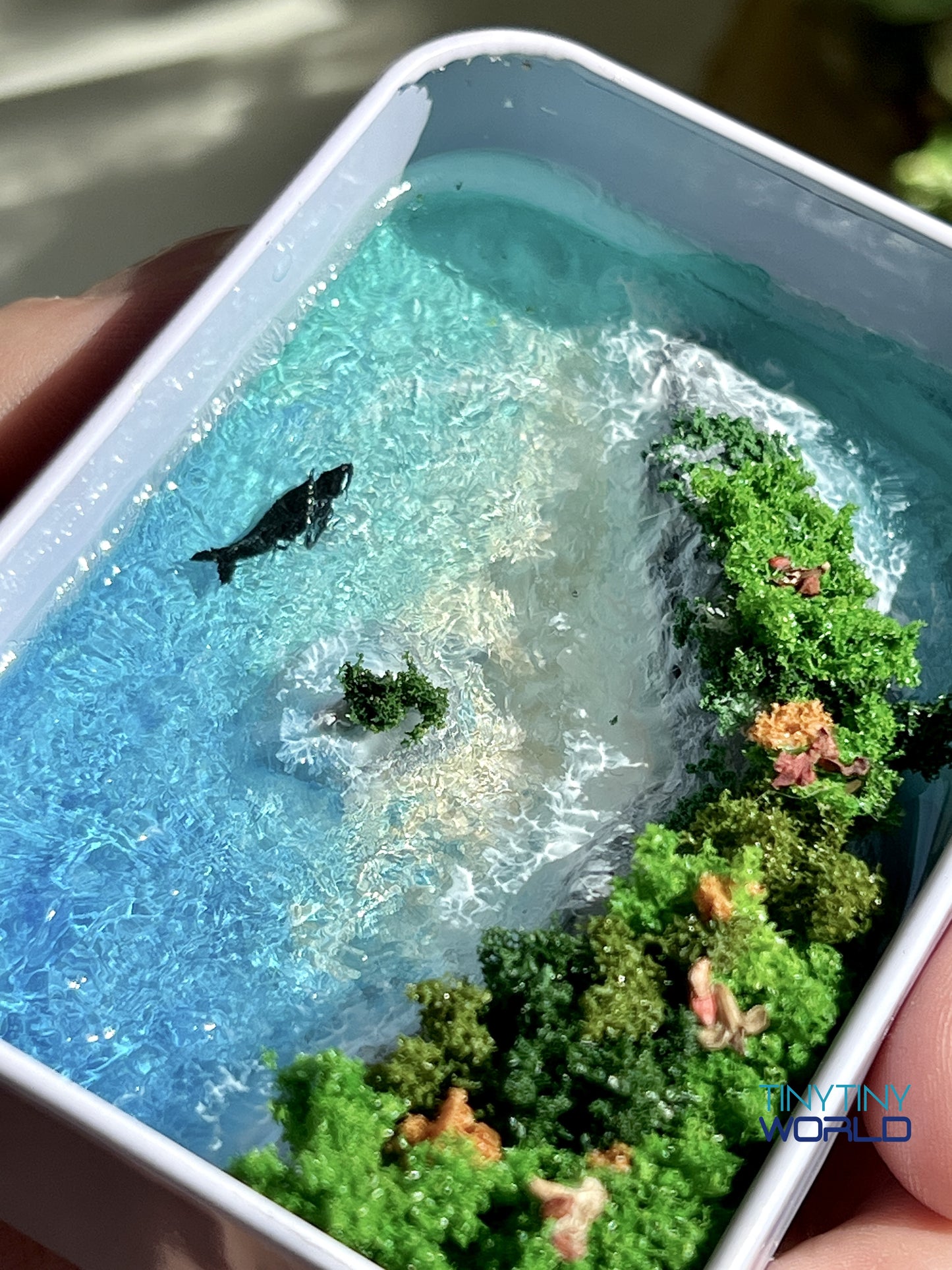 Tropical Island Coast Miniature Epoxy Art Ocean Whale Hand-made Home Decor Gift