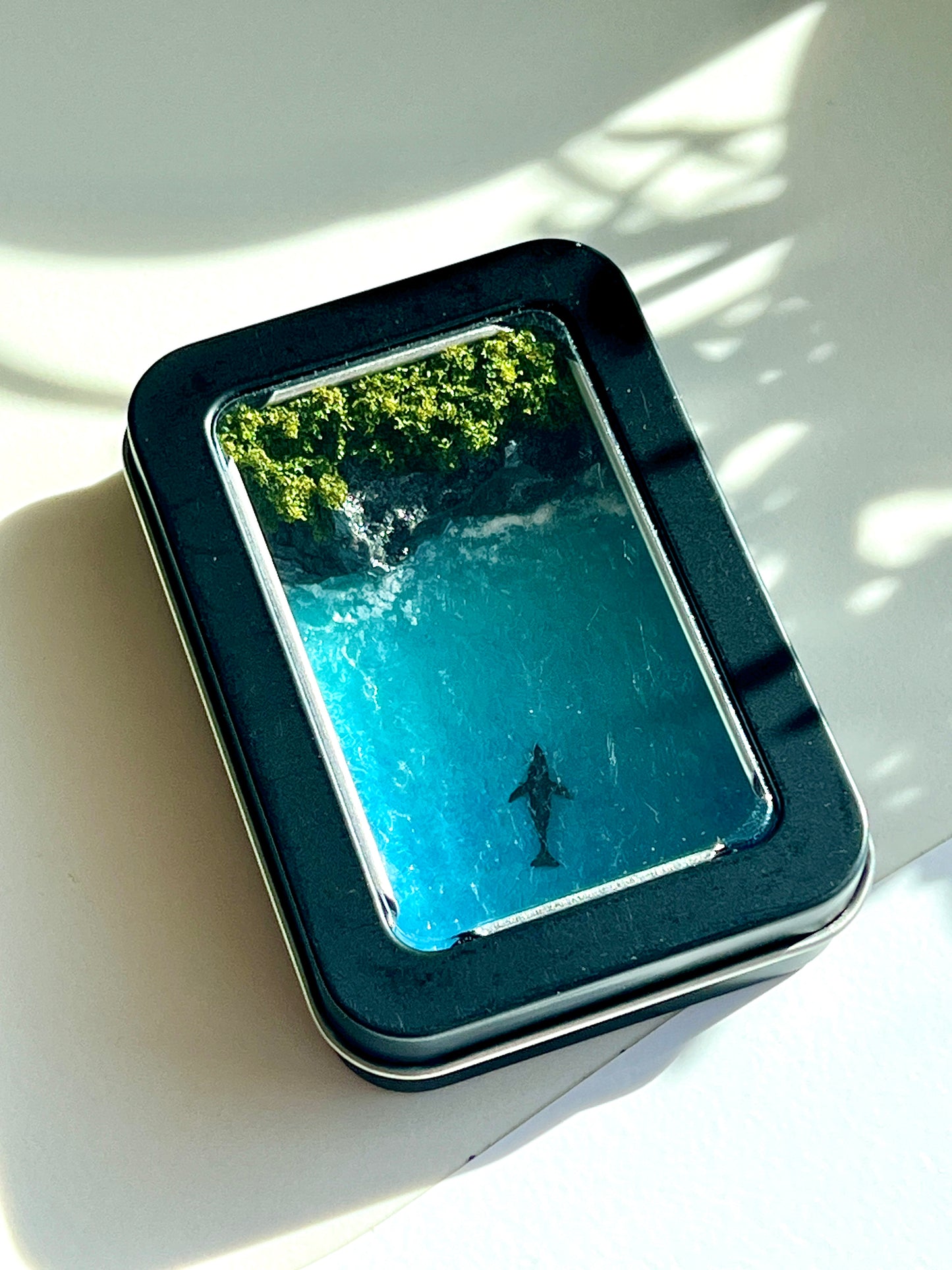 Ocean Whale Coast Miniature Epoxy Resin Art Hand-made Display Memorial Gift