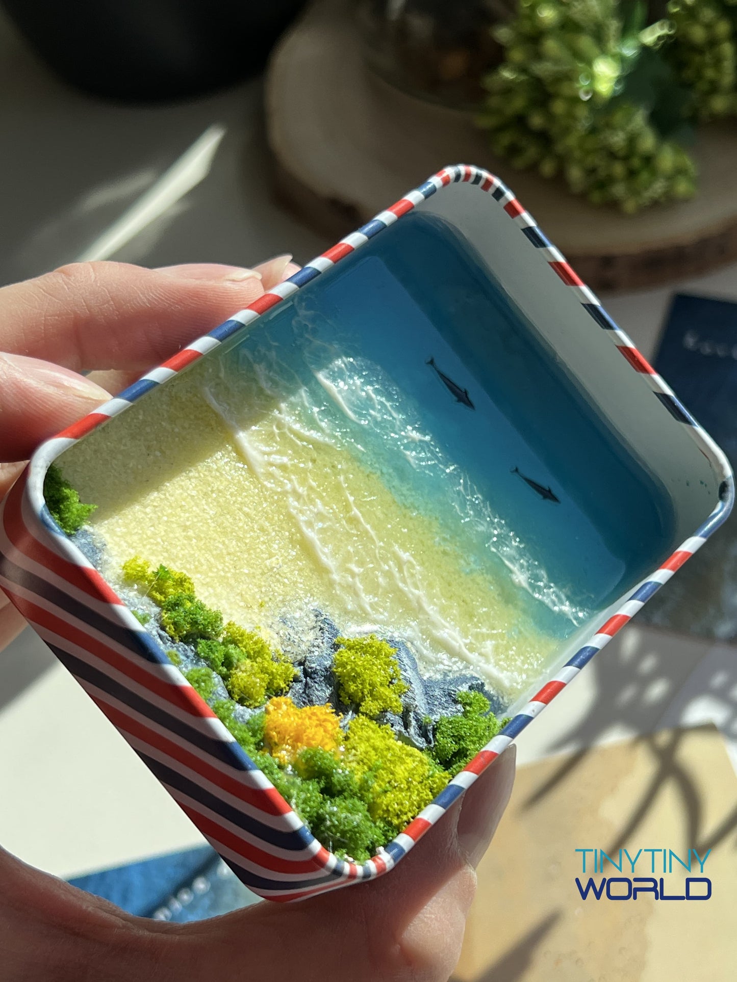 Tropical Coast Miniature Epoxy Resin Art Hand-made Display Memorial Gift