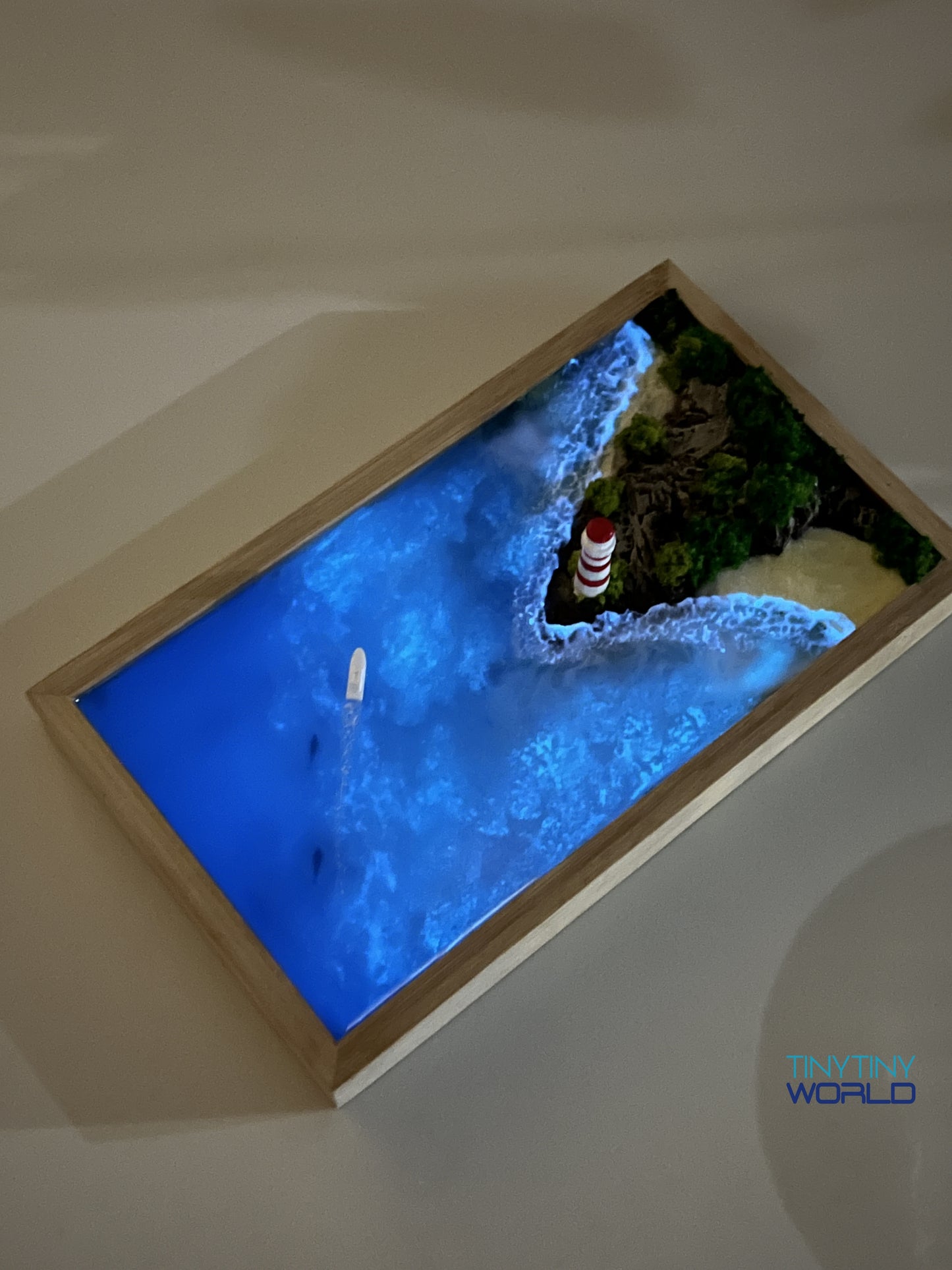 Punta Cancun Lighthouse Hand-made Epoxy Ocean Miniature Home Decor Memorial Gift