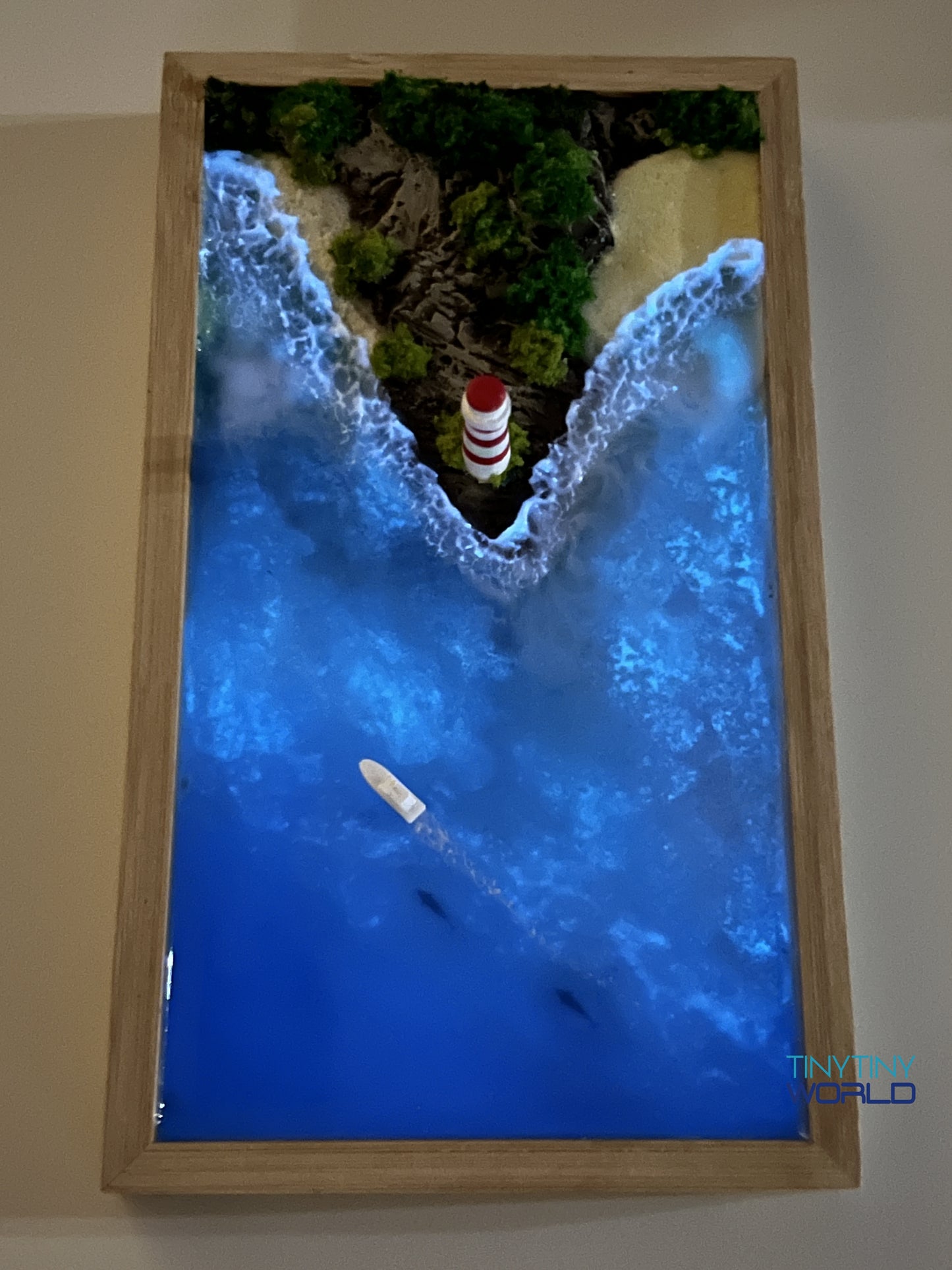 Punta Cancun Lighthouse Hand-made Epoxy Ocean Miniature Home Decor Memorial Gift
