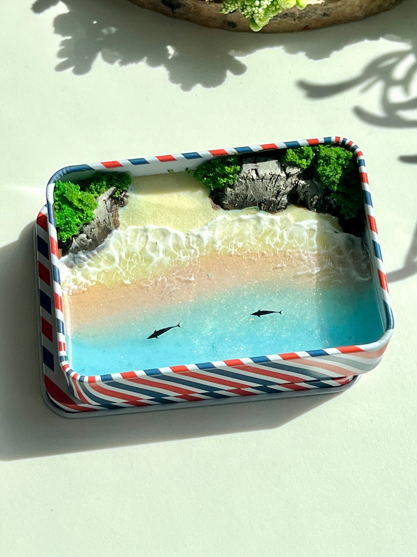 Tropical Island Miniature Epoxy Resin Art Hand-made Display Memorial Gift