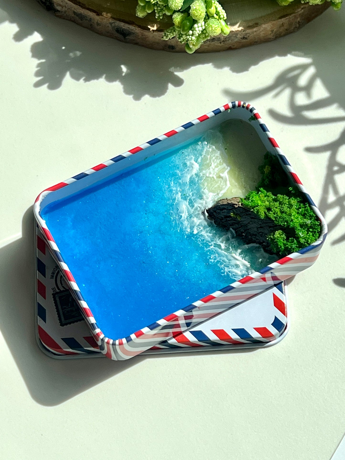 Tropical Island Miniature Epoxy Resin Art Hand-made Display Memorial Gift