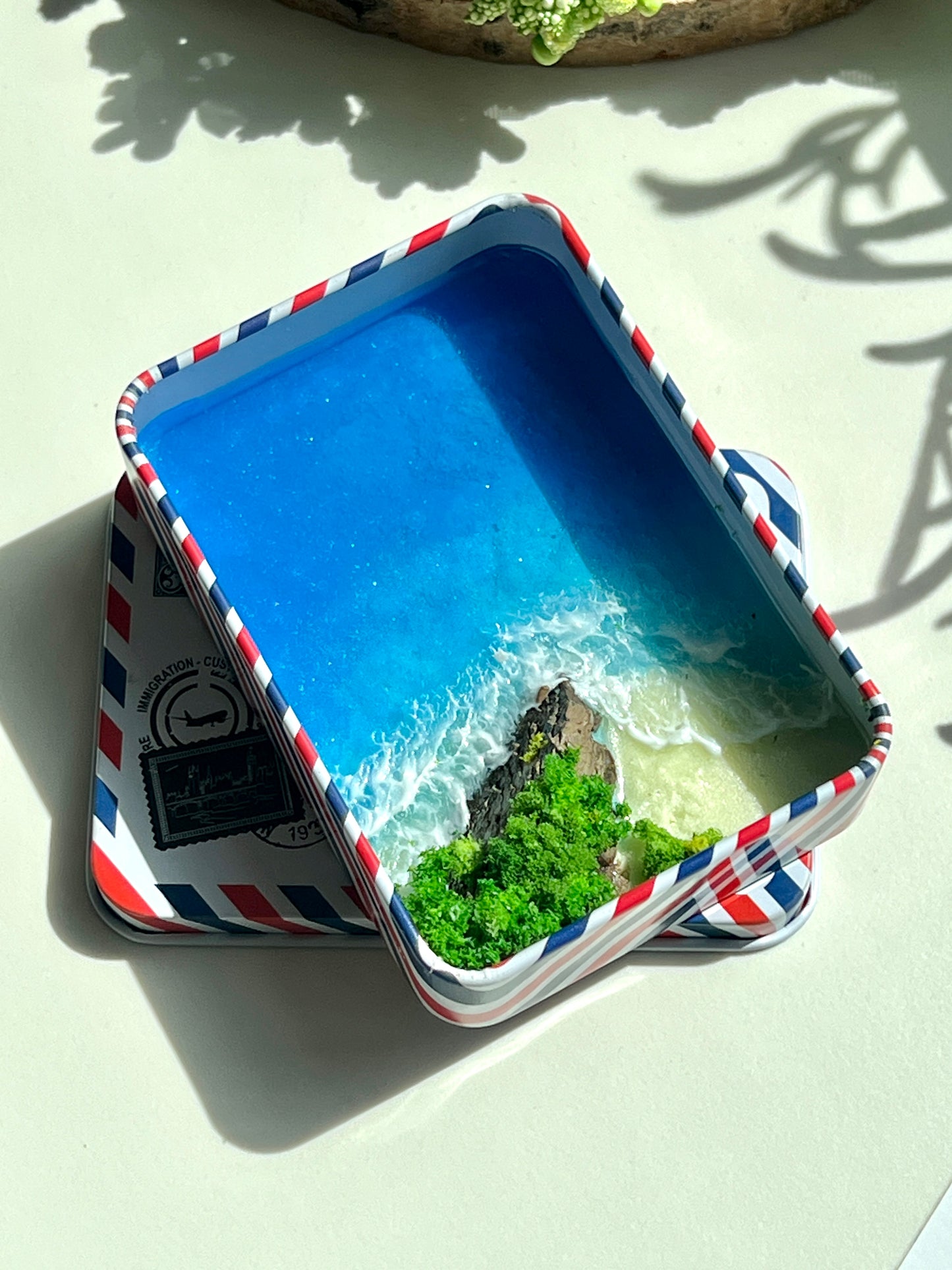 Tropical Island Miniature Epoxy Resin Art Hand-made Display Memorial Gift