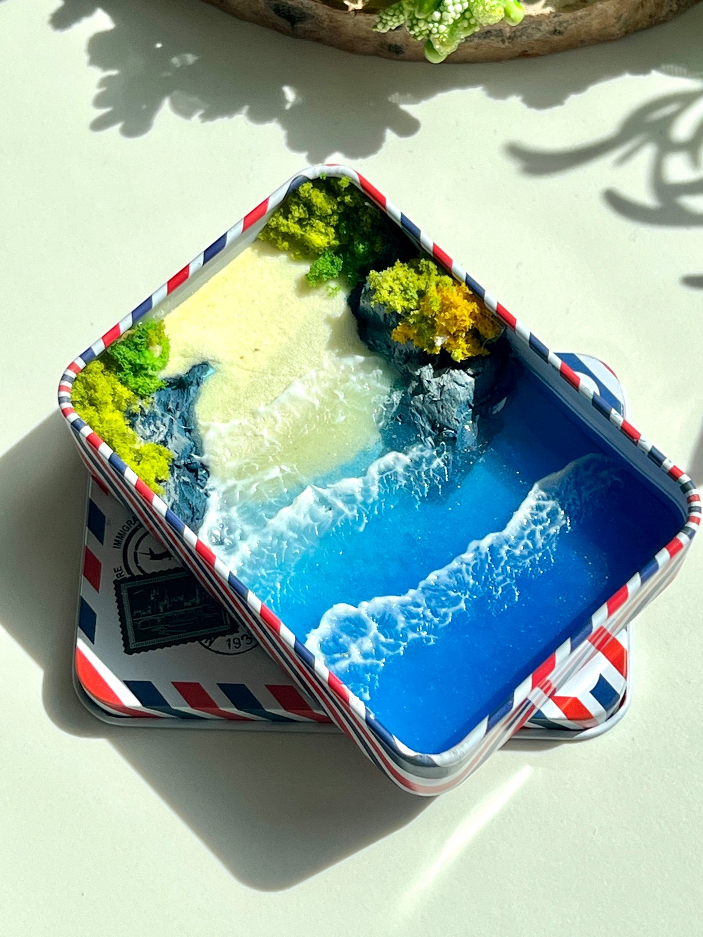 Tropical Island Miniature Epoxy Resin Art Hand-made Display Memorial Gift
