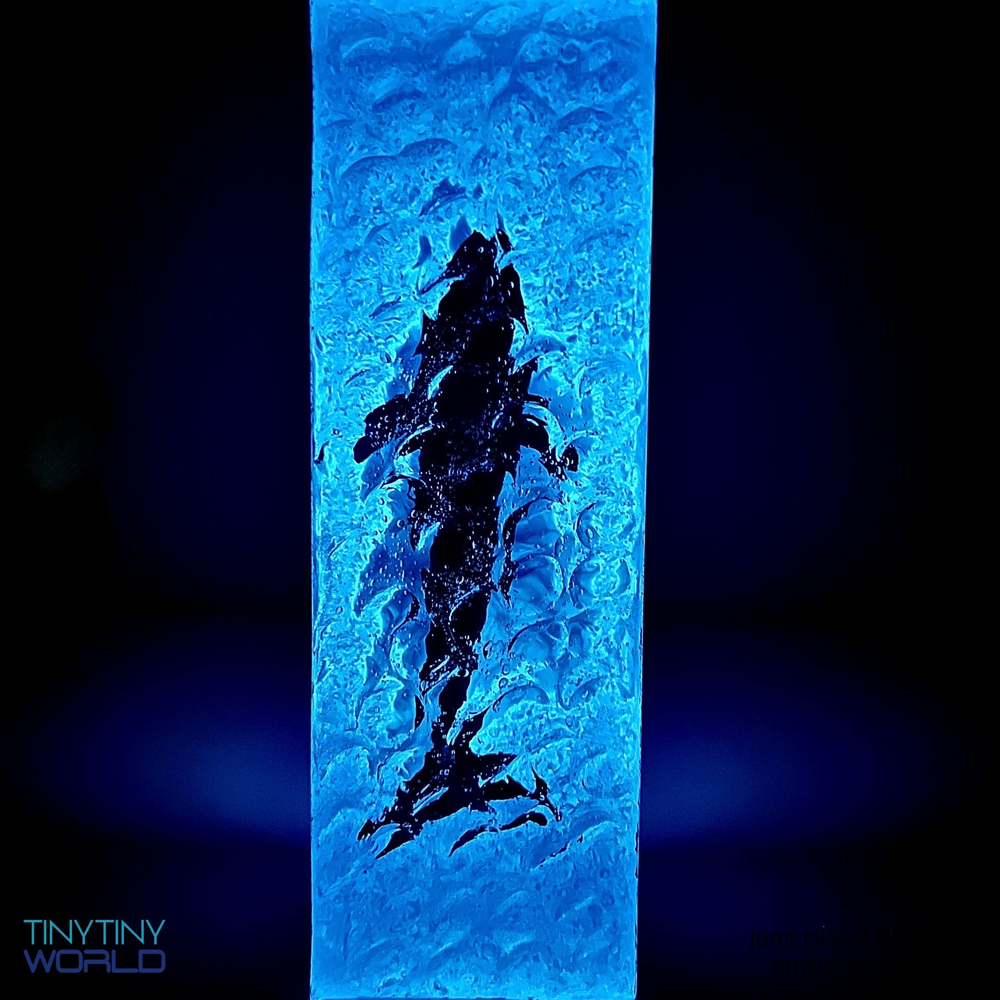 Whale Miniature Resin Epoxy Art Ocean  Night Light Display Handcraft Unique Present Decor