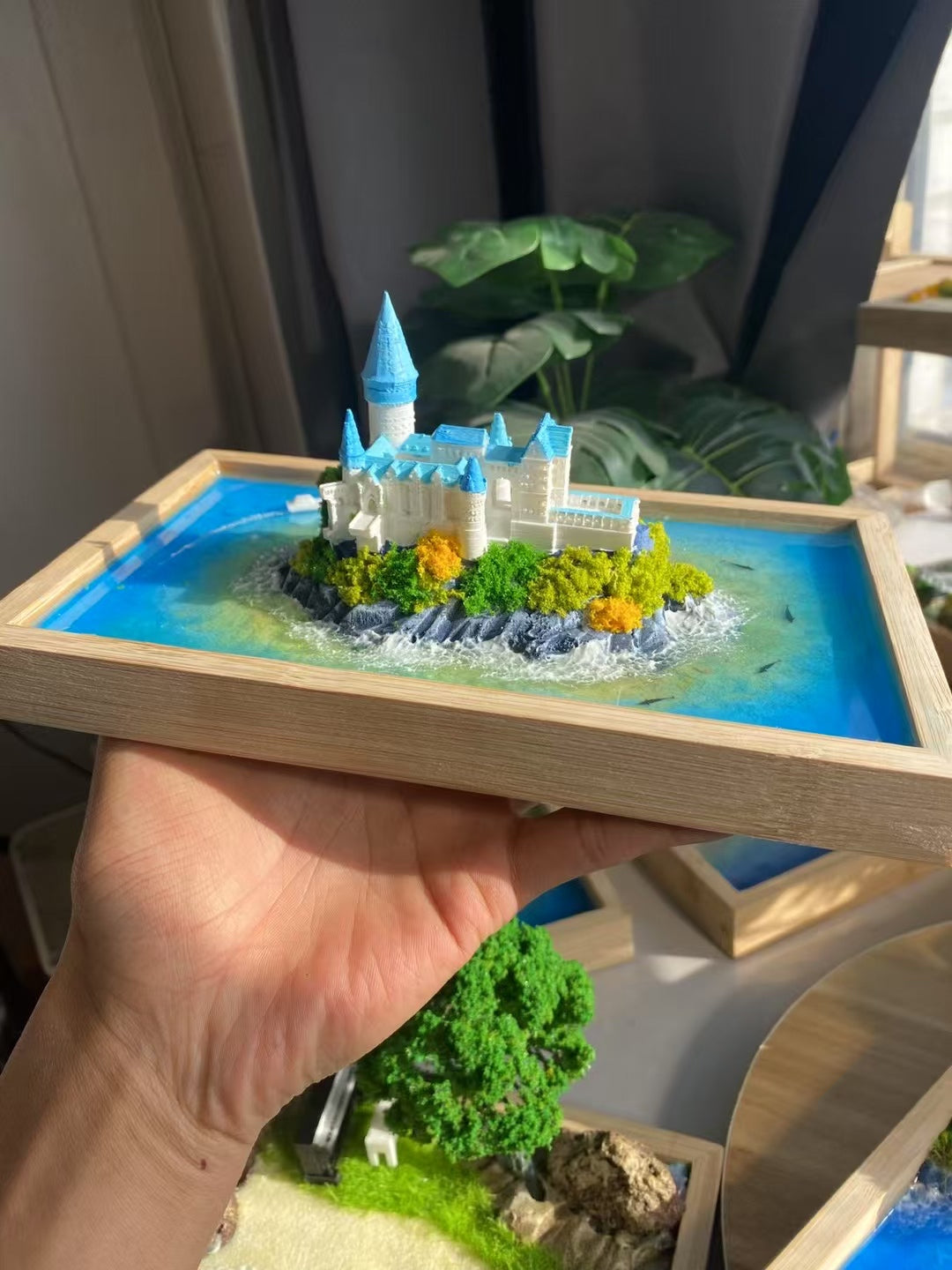 Custom Hand-made Epoxy Landscape Ocean Miniature Home Decor Valentines Gift