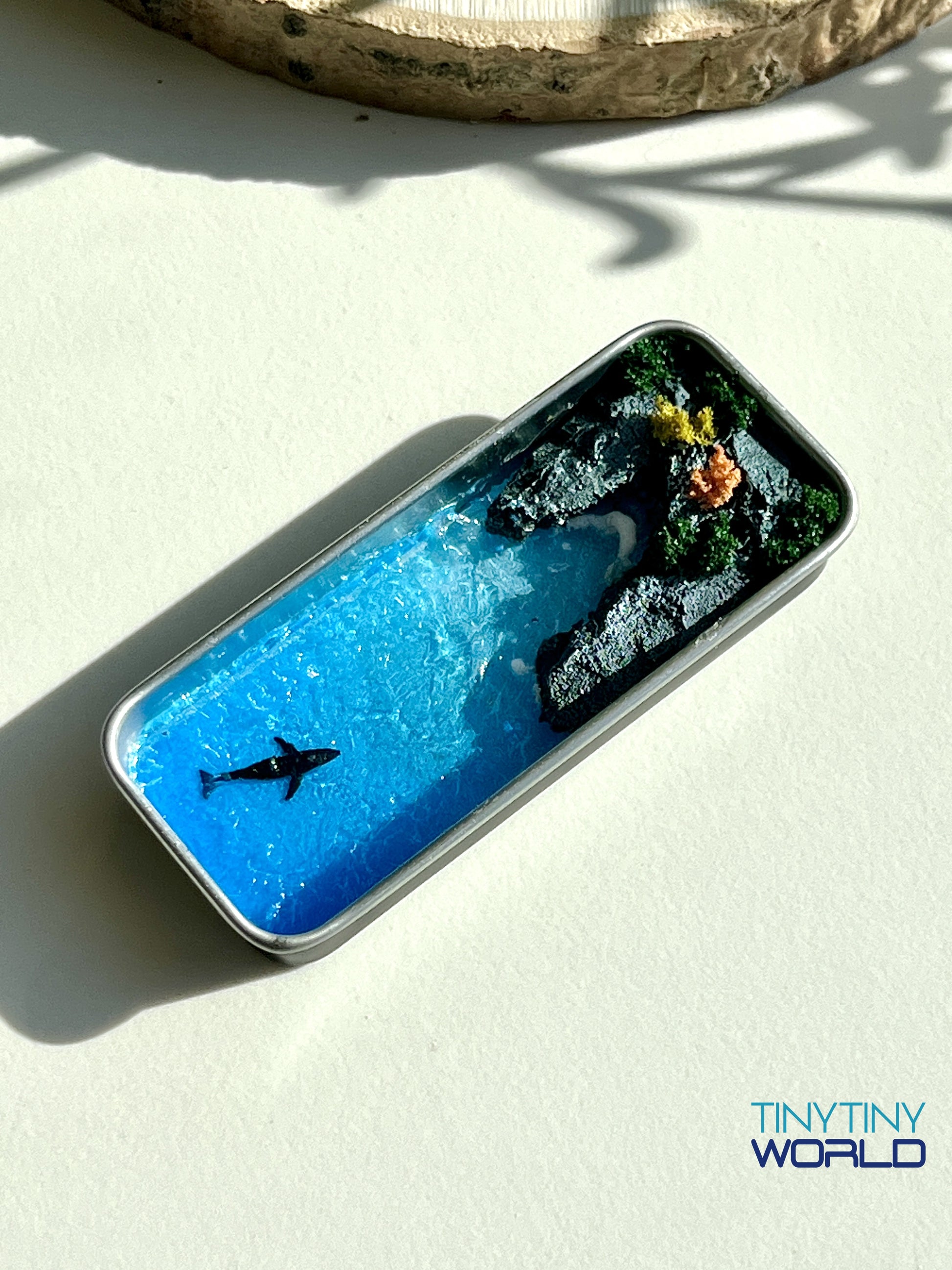 The Coast in the Box Miniature Epoxy Resin Art Ocean Whale Handcraft Display Gift