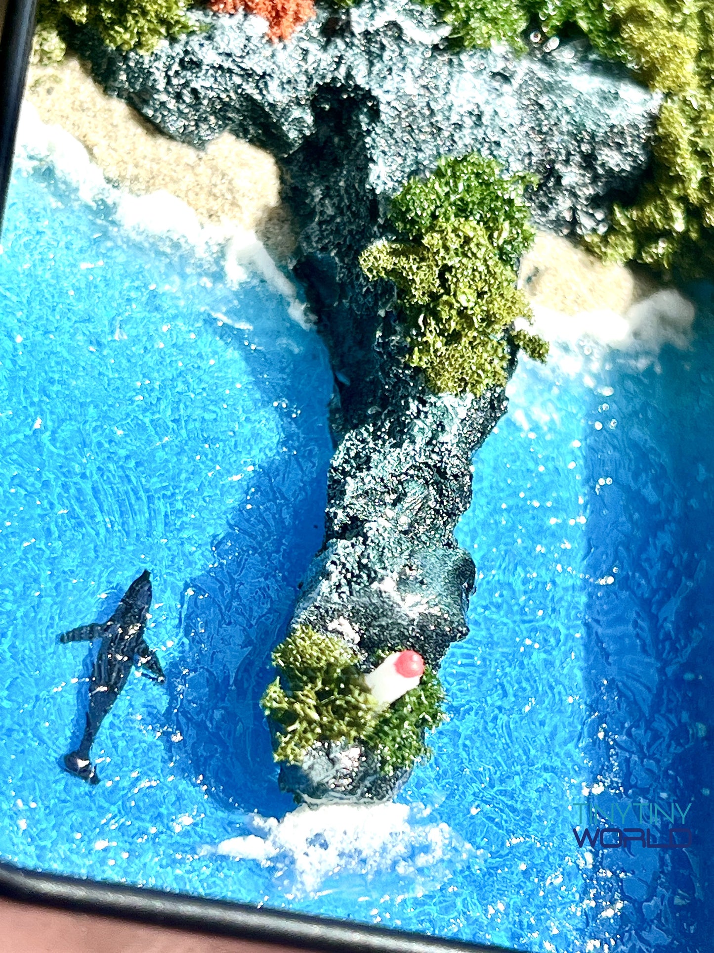 The Lighthouse Miniature Epoxy Resin Art Ocean Whale Display Hand-made Memorial Gift