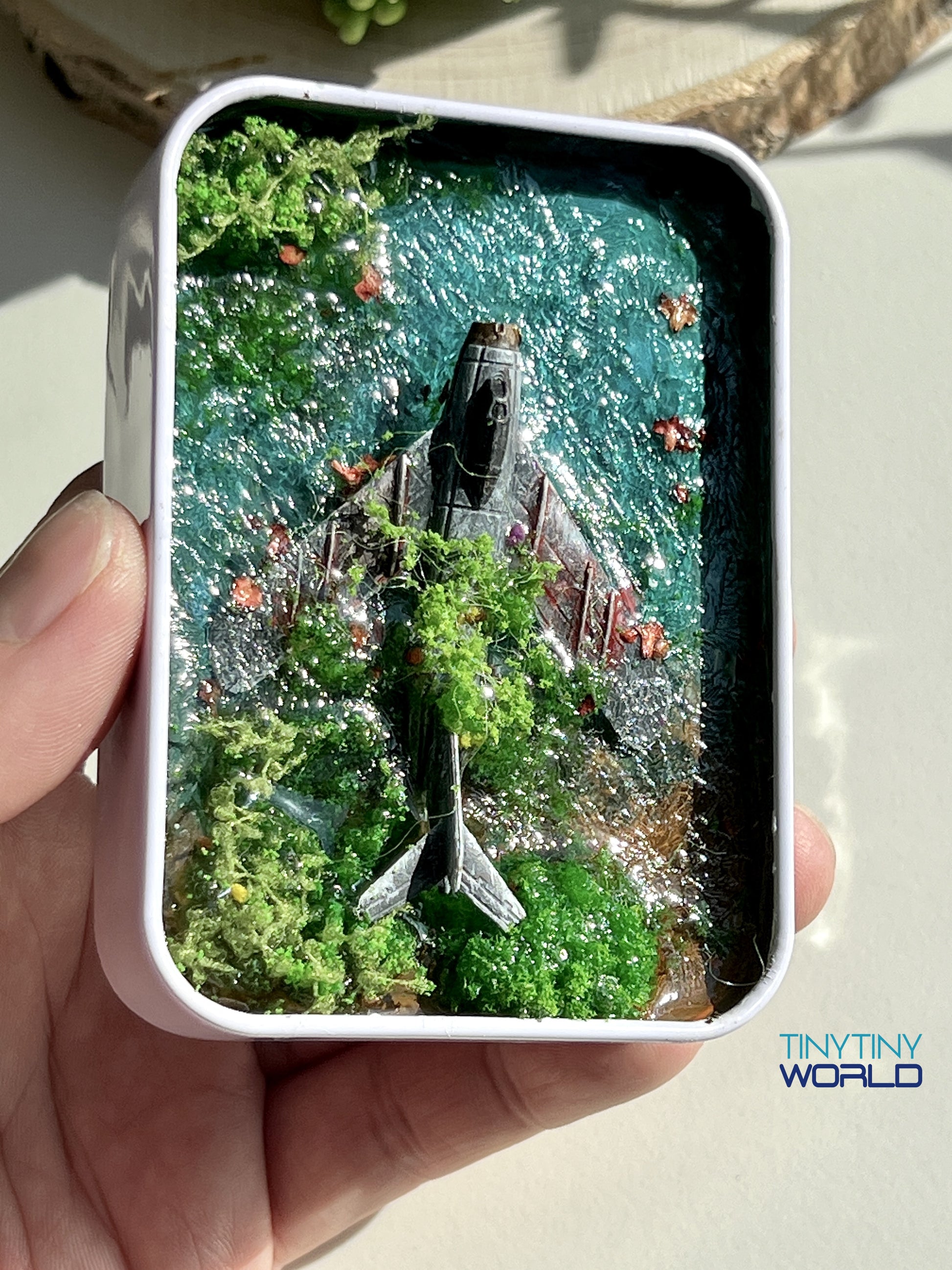 The Plane Realistic Miniature Epoxy Resin Art Ocean Display Hand-made Unique Gift