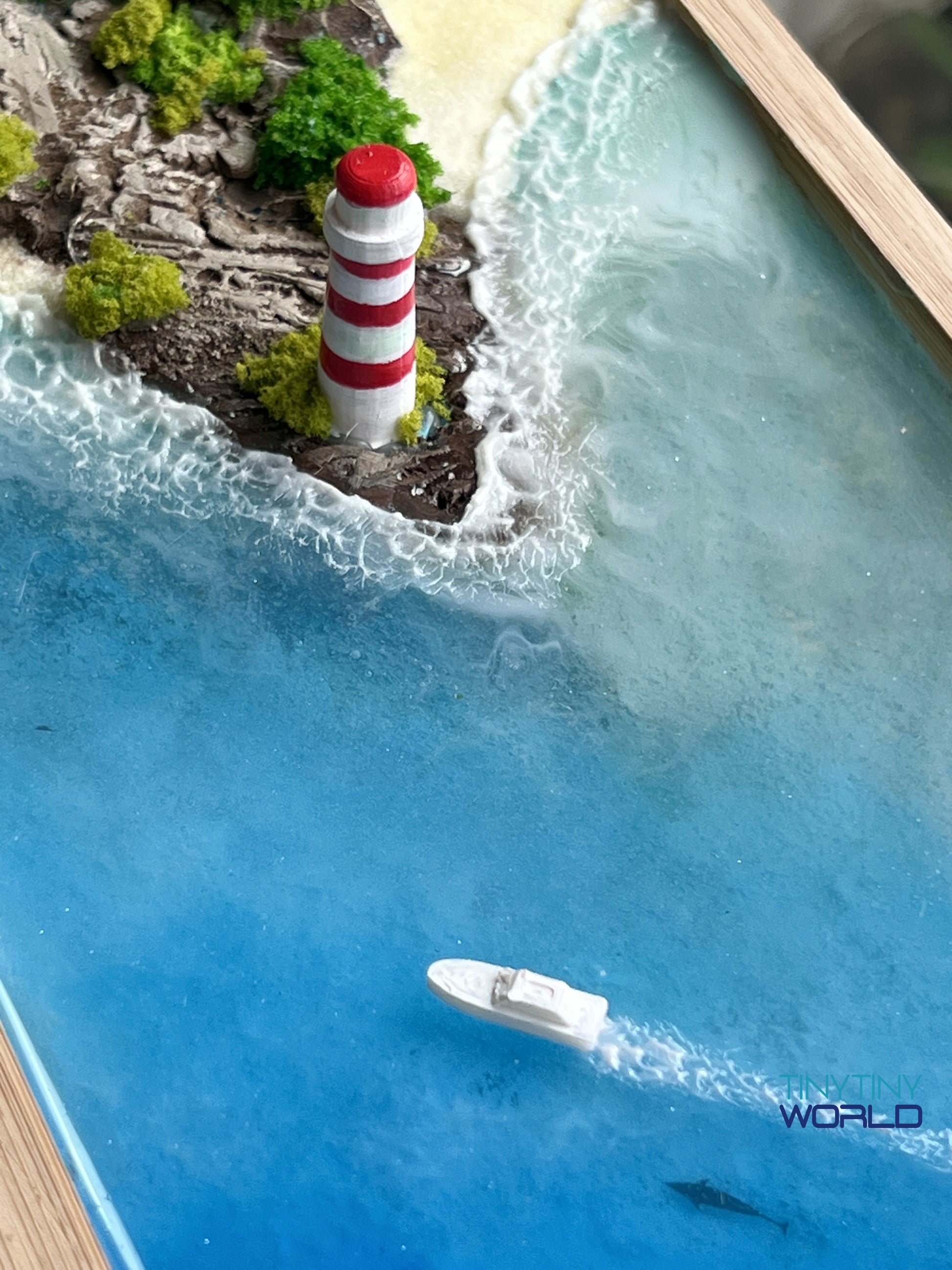 Custom Hand-made Epoxy Landscape Ocean Miniature Home Decor Memorial Gift