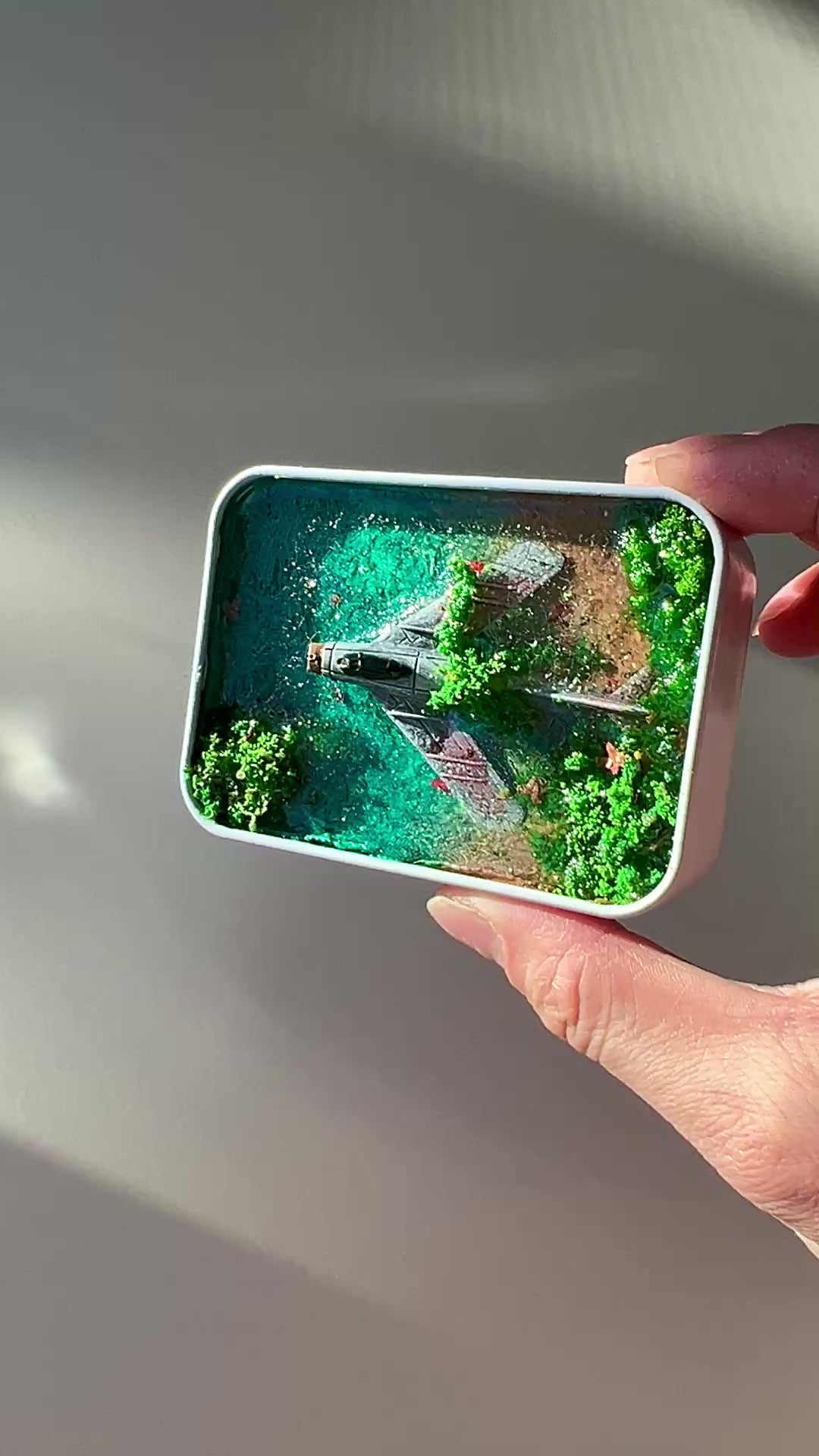 The Plane Realistic Miniature Epoxy Resin Art Ocean Display Hand-made Unique Gift